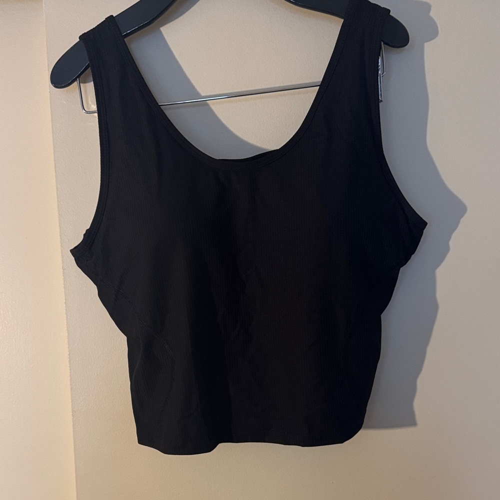 Gymshark Black Ribbed Tank with bra & padding